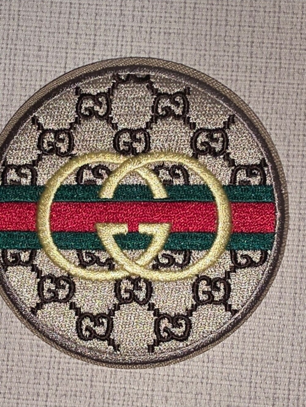 GG Style Red Gold Green Applique Patch Circle